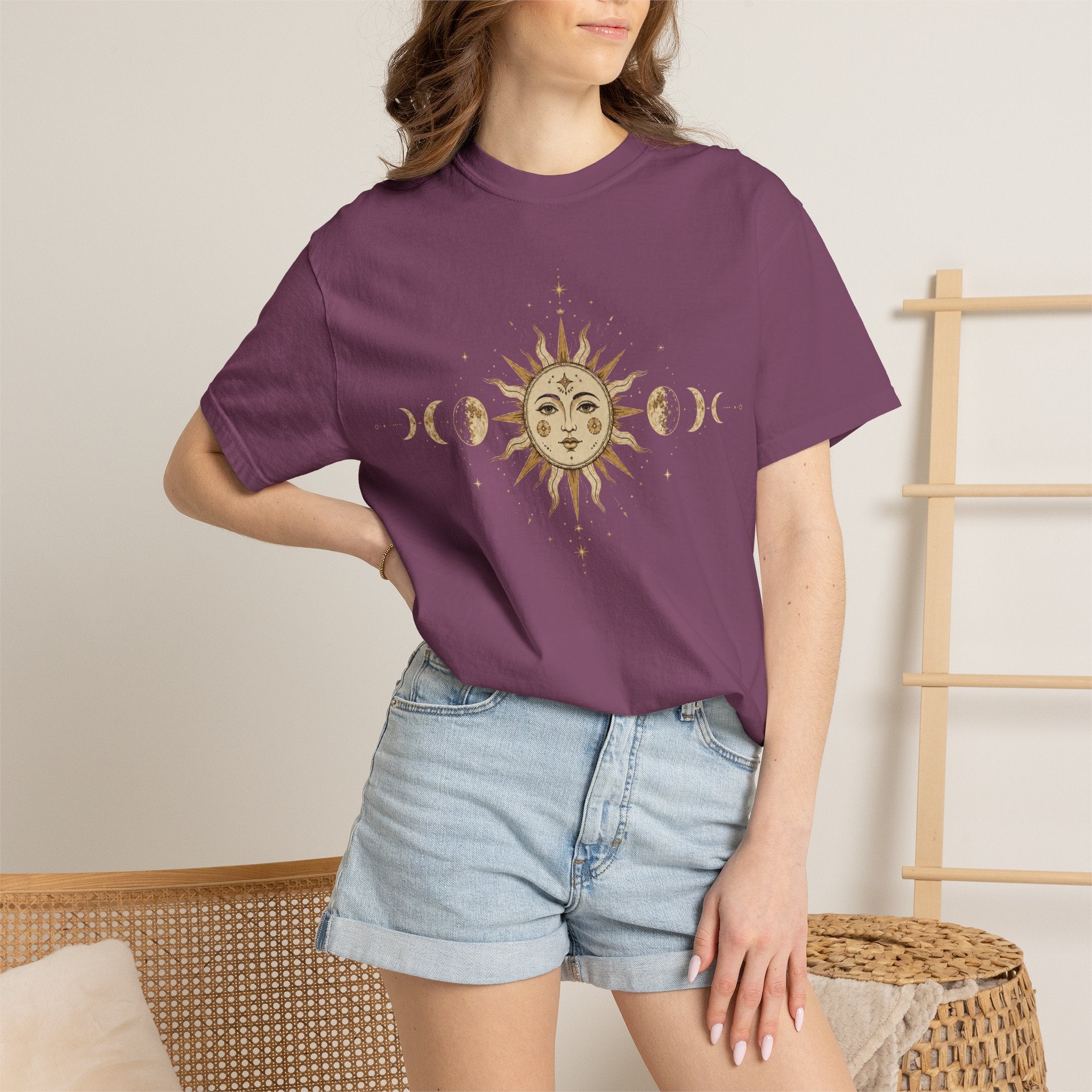 Celestial Sun And Moon Phase Comfort Colors T-shirt