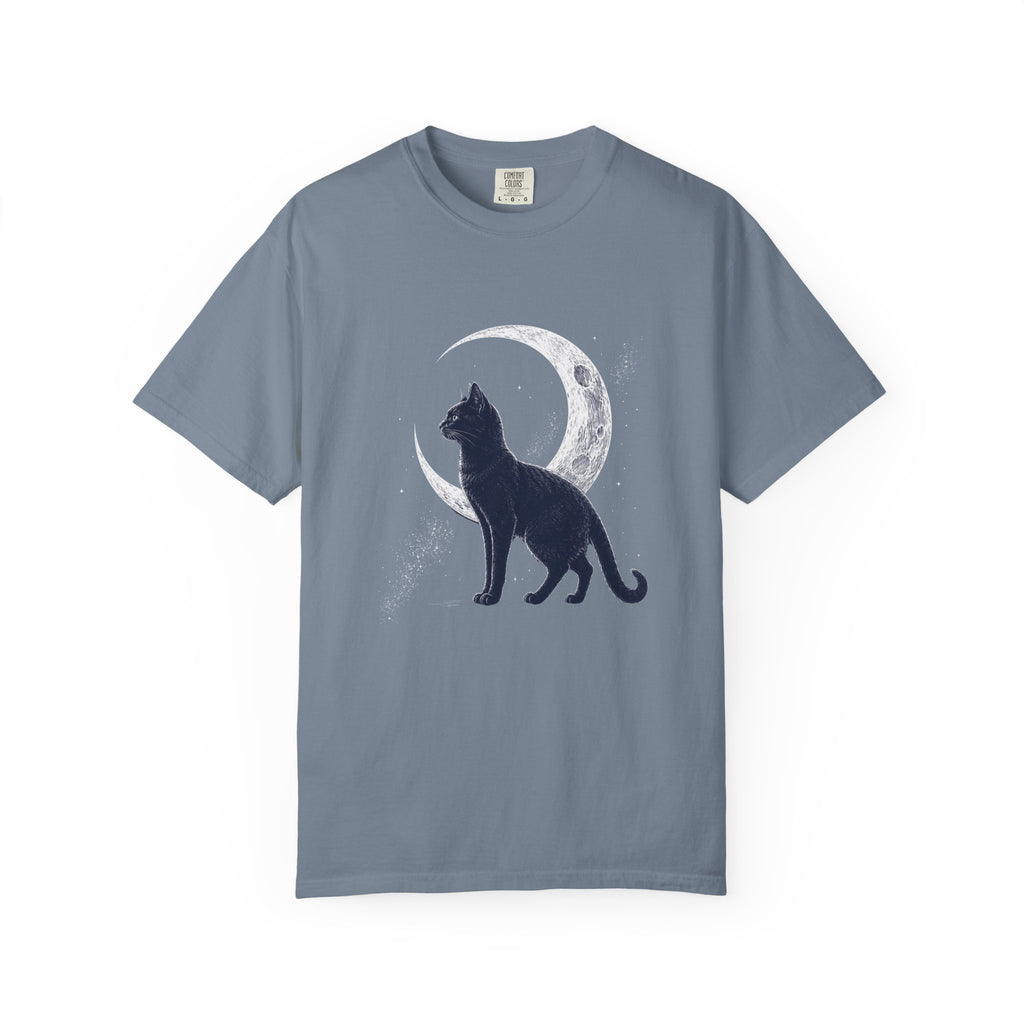 Black Cat and Moon Comfort Colors T-shirt