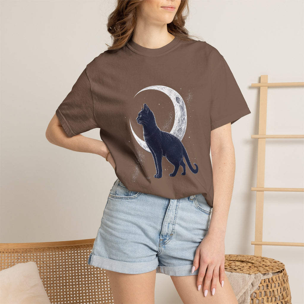 Black Cat and Moon Comfort Colors T-shirt