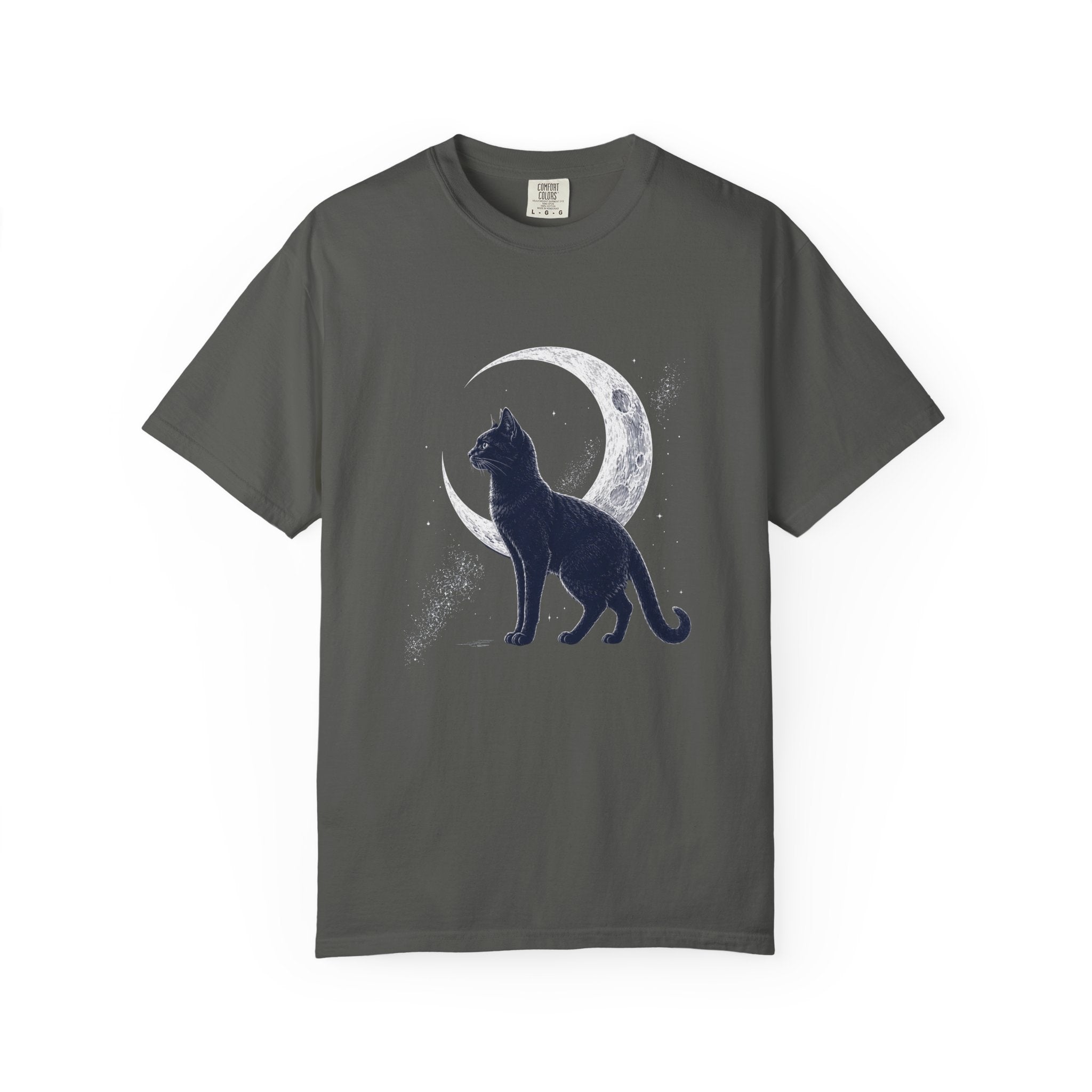Black Cat and Moon Comfort Colors T-shirt