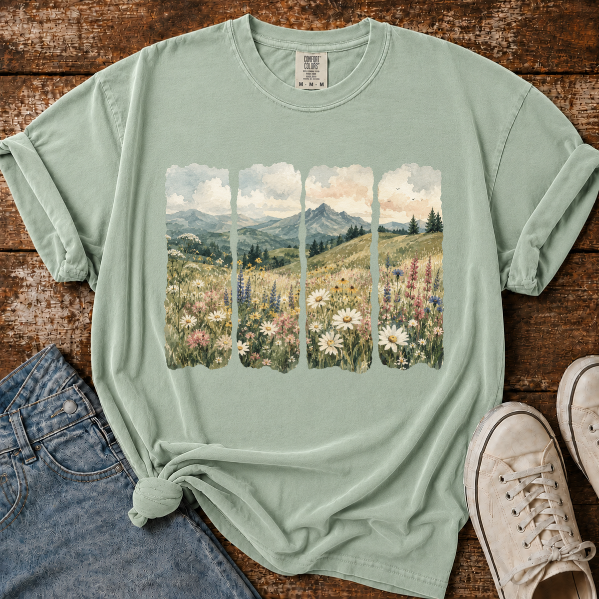 Wildflower Landscape Comfort Colors T-shirt