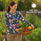 Colorful Wildflower Women's Long-Sleeve Sun Shirt With Thumbholes