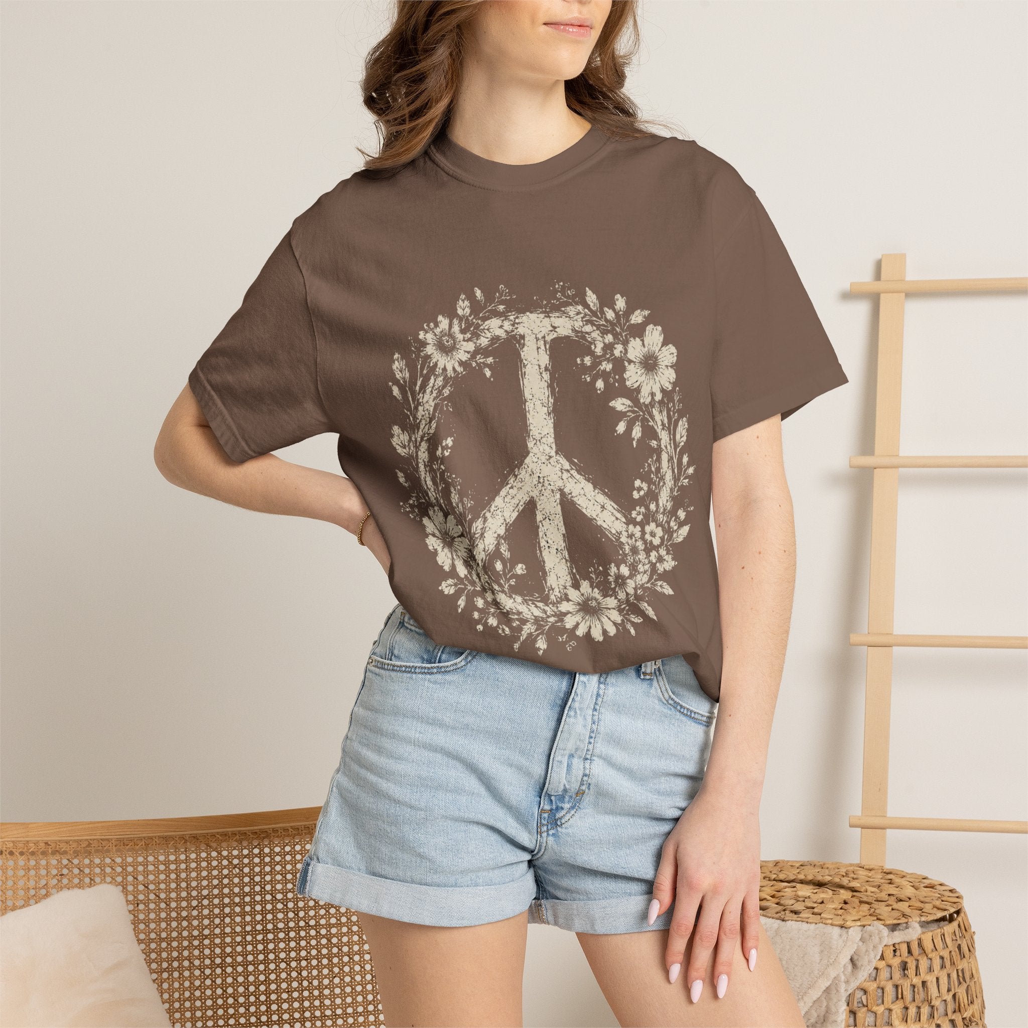 Floral Peace Comfort Colors T-shirt