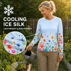Flowers Garden Women's Long-Sleeve Sun Shirt With Thumbholes