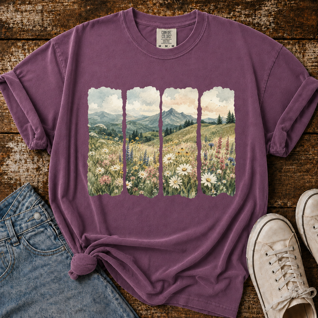 Wildflower Landscape Comfort Colors T-shirt