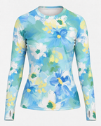 Aqua Bloom Women's Long-Sleeve Sun Shirt With Thumbholes