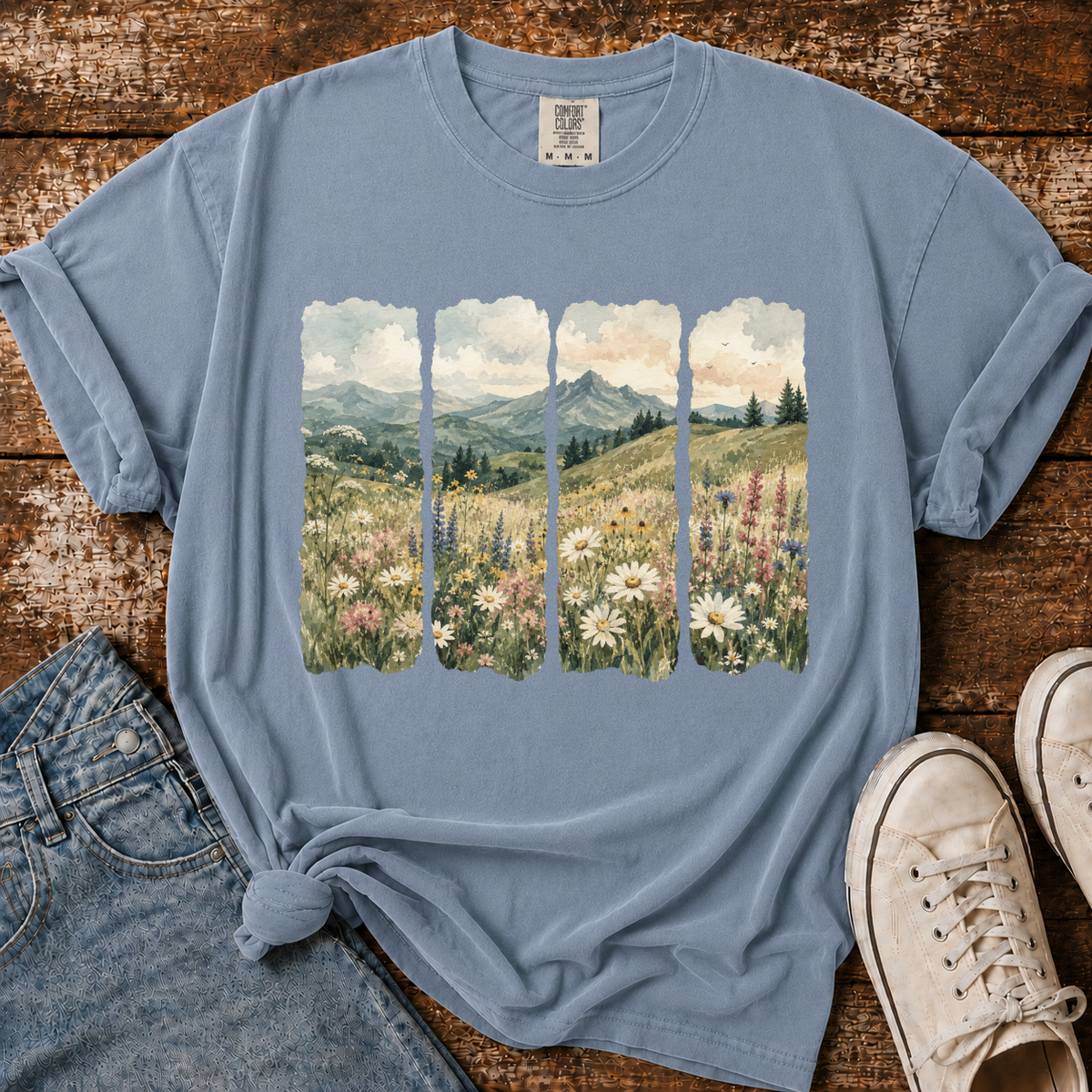 Wildflower Landscape Comfort Colors T-shirt
