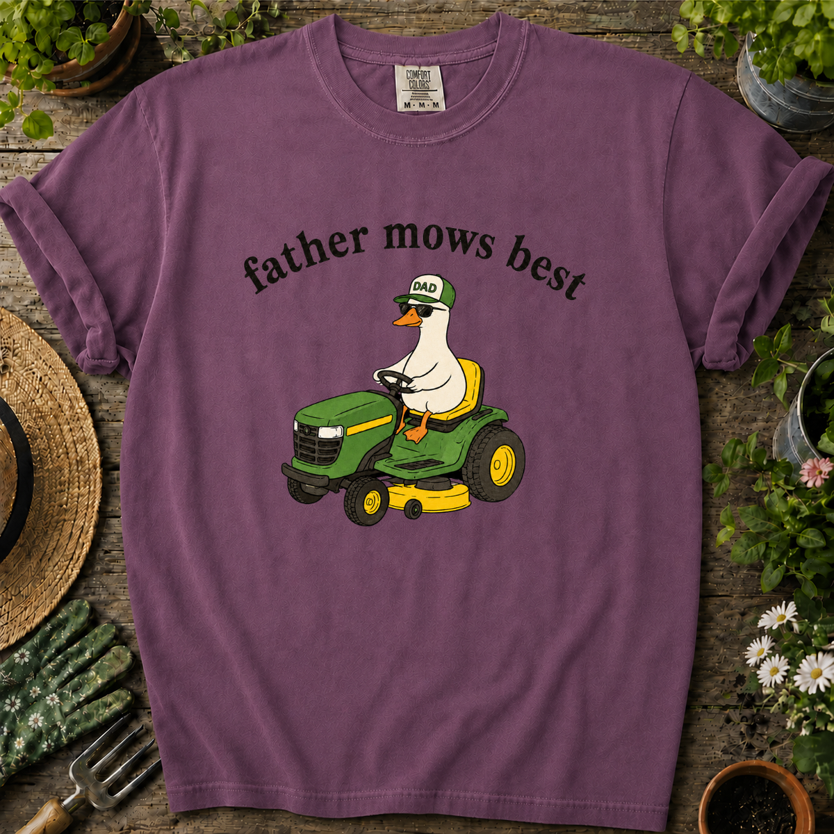 Father Mows Best Comfort Colors T-shirt