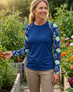 Navy Botanicals Women's Long-Sleeve Sun Shirt