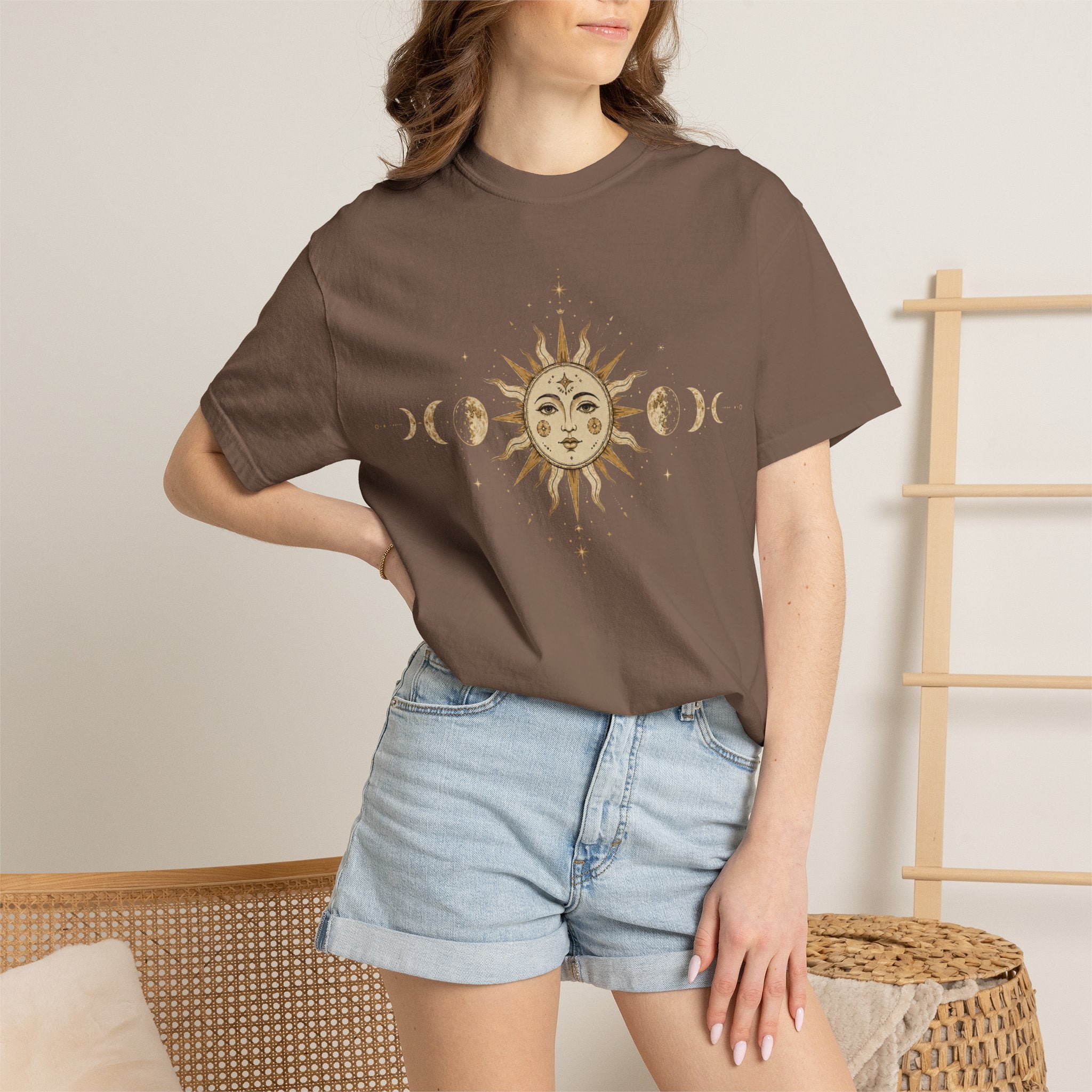 Celestial Sun And Moon Phase Comfort Colors T-shirt