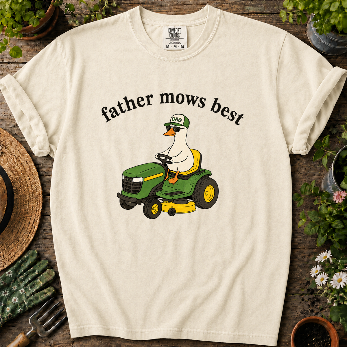 Father Mows Best Comfort Colors T-shirt