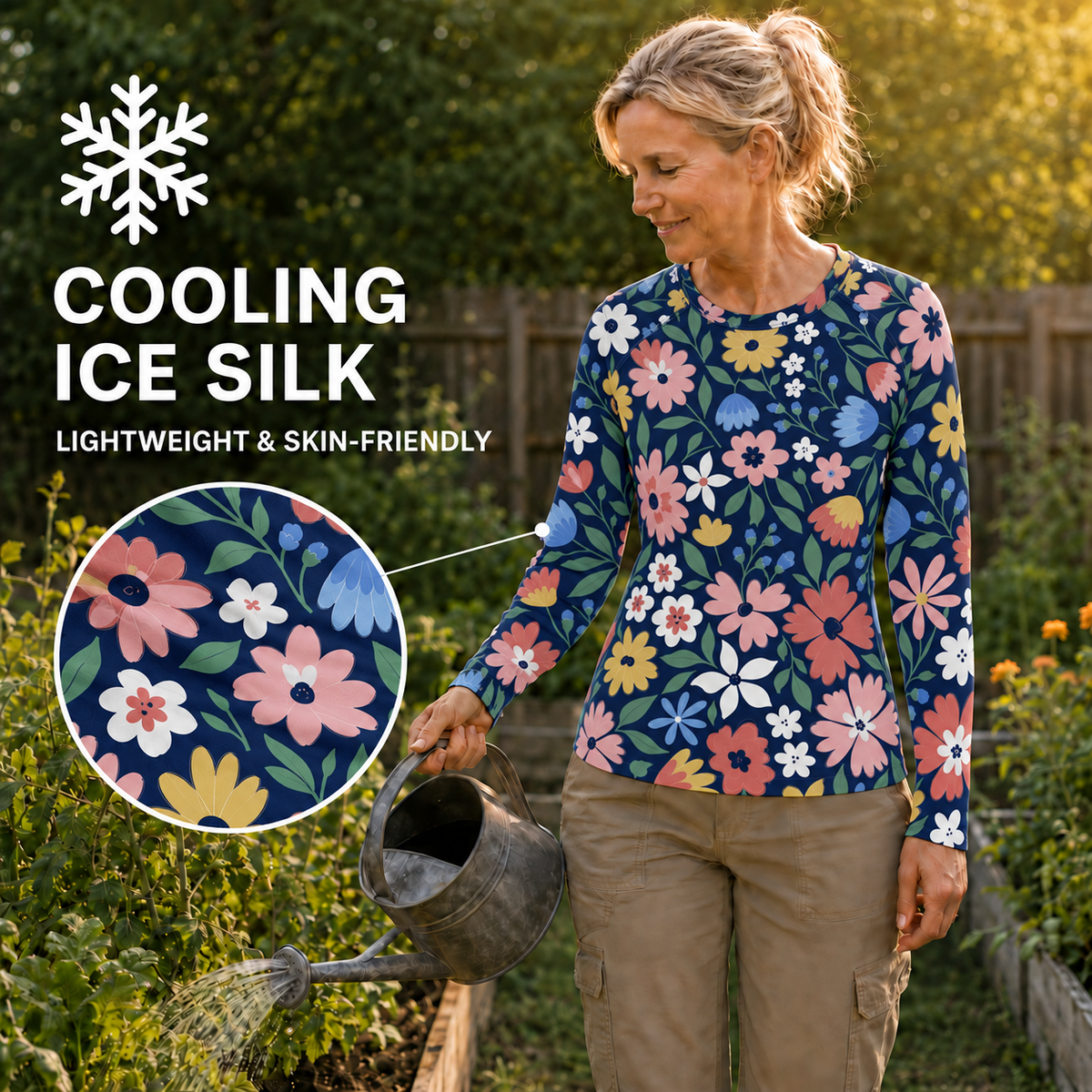 Colorful Wildflower Women's Long-Sleeve Sun Shirt With Thumbholes