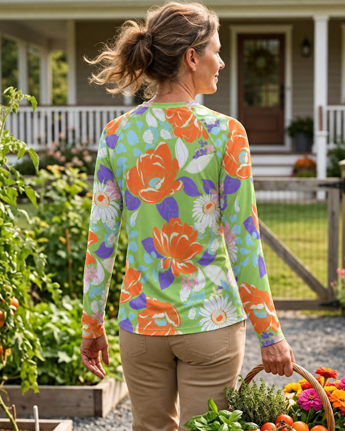Citrus Bloom Women's Long-Sleeve Sun Shirt