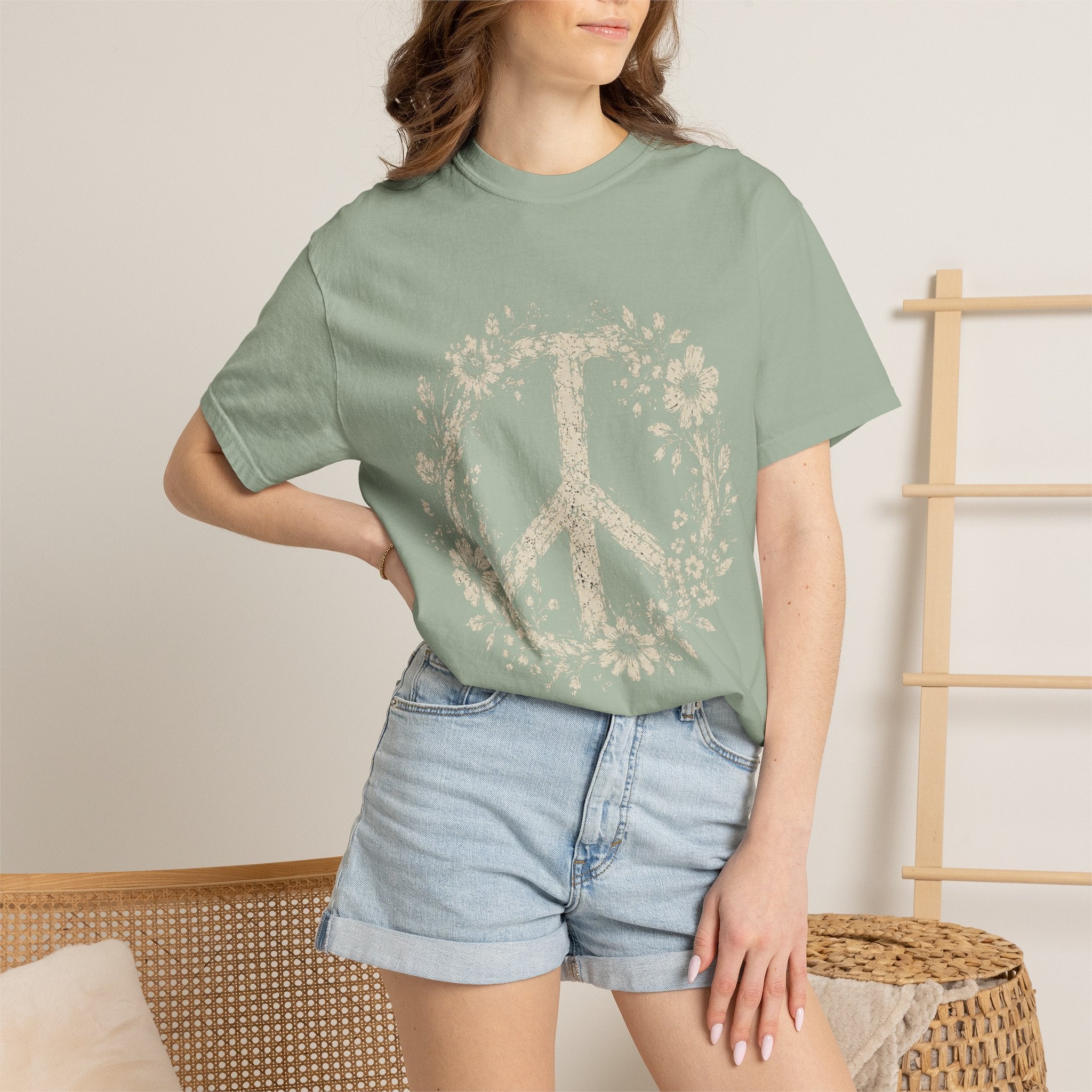 Floral Peace Comfort Colors T-shirt