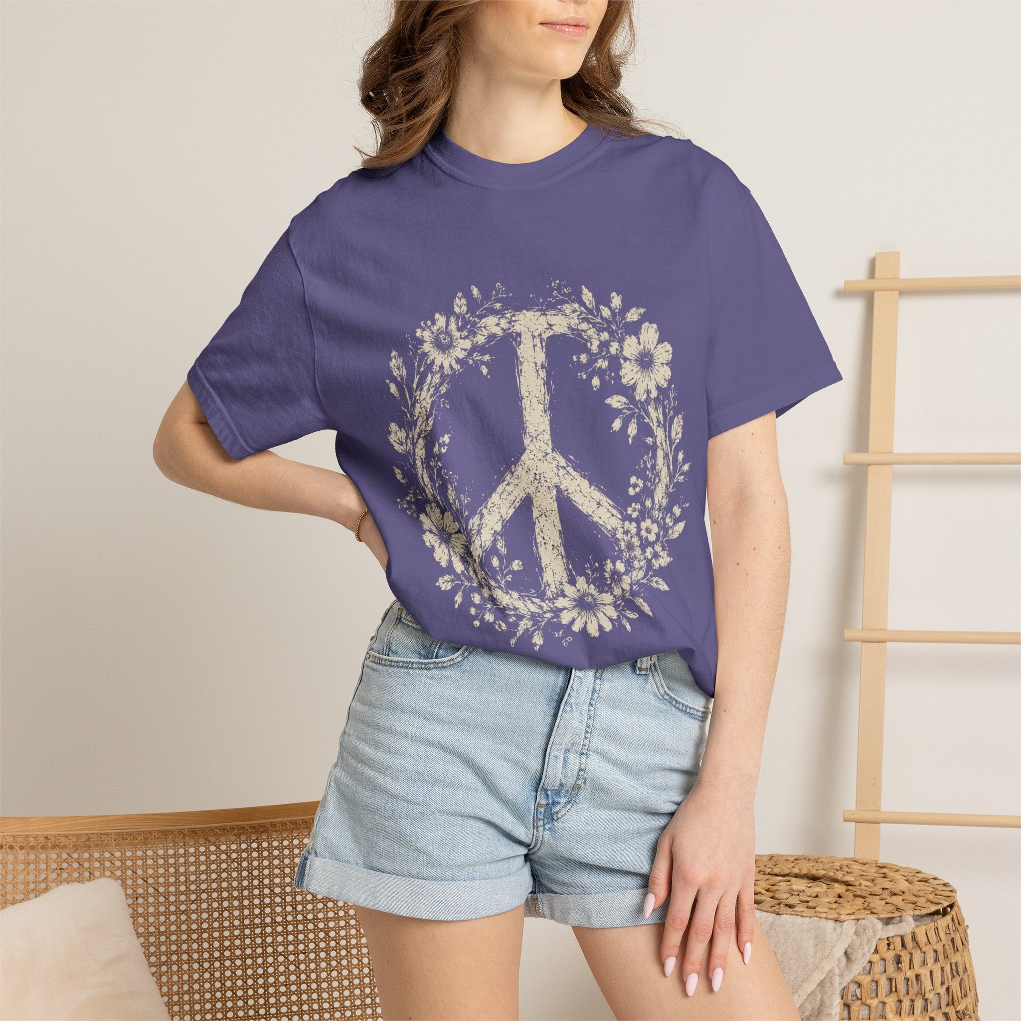Floral Peace Comfort Colors T-shirt