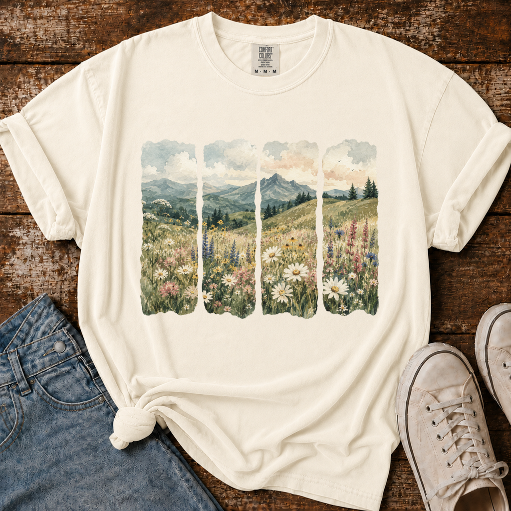 Wildflower Landscape Comfort Colors T-shirt
