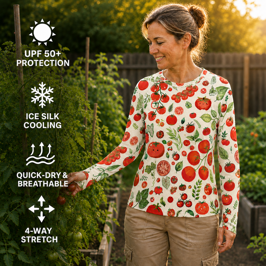 Tomatoes Women's Long-Sleeve Sun Shirt With Thumbholes