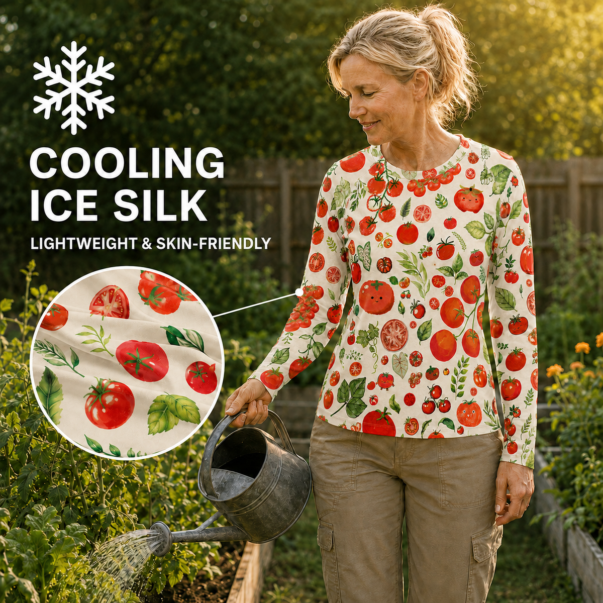 Tomatoes Women's Long-Sleeve Sun Shirt With Thumbholes