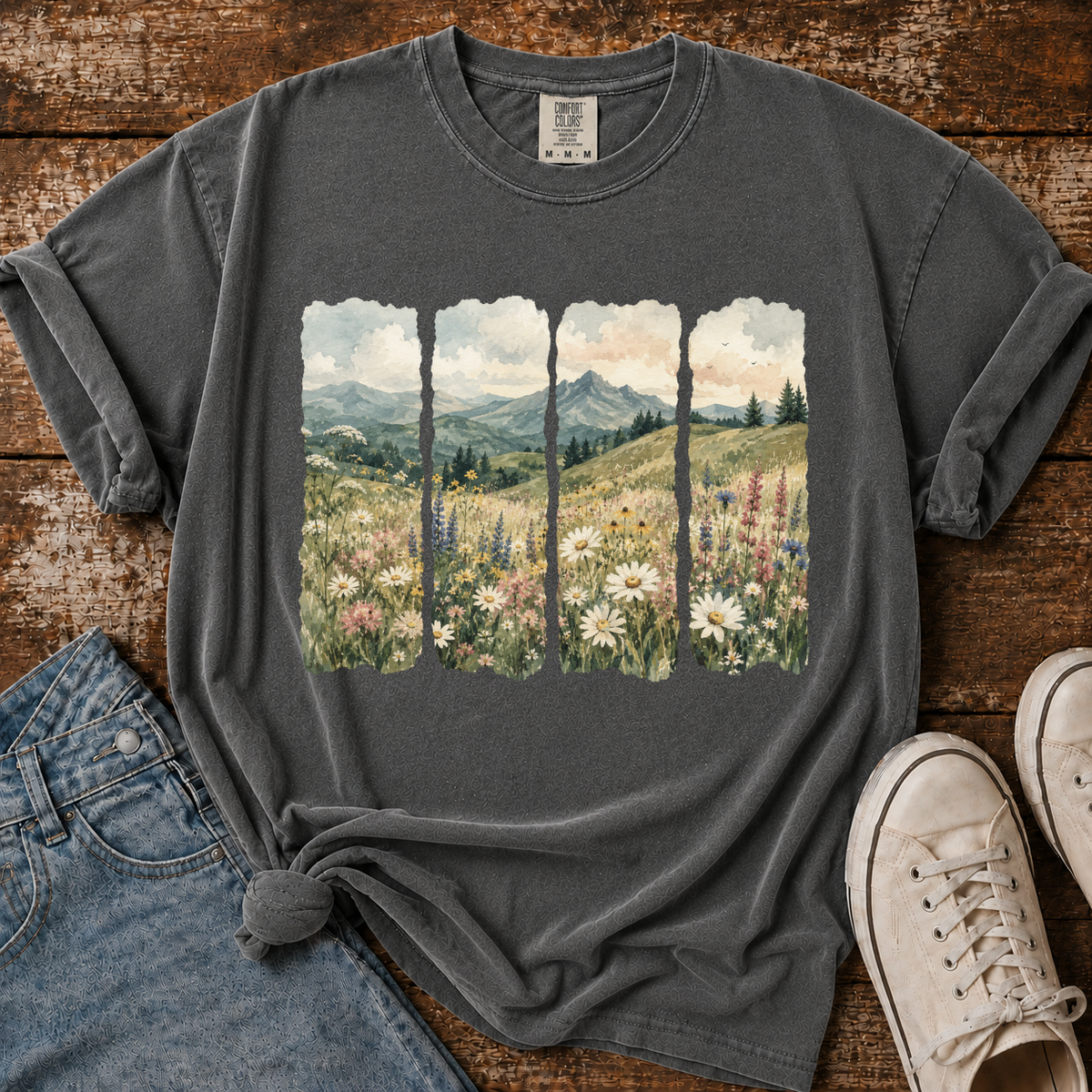 Wildflower Landscape Comfort Colors T-shirt