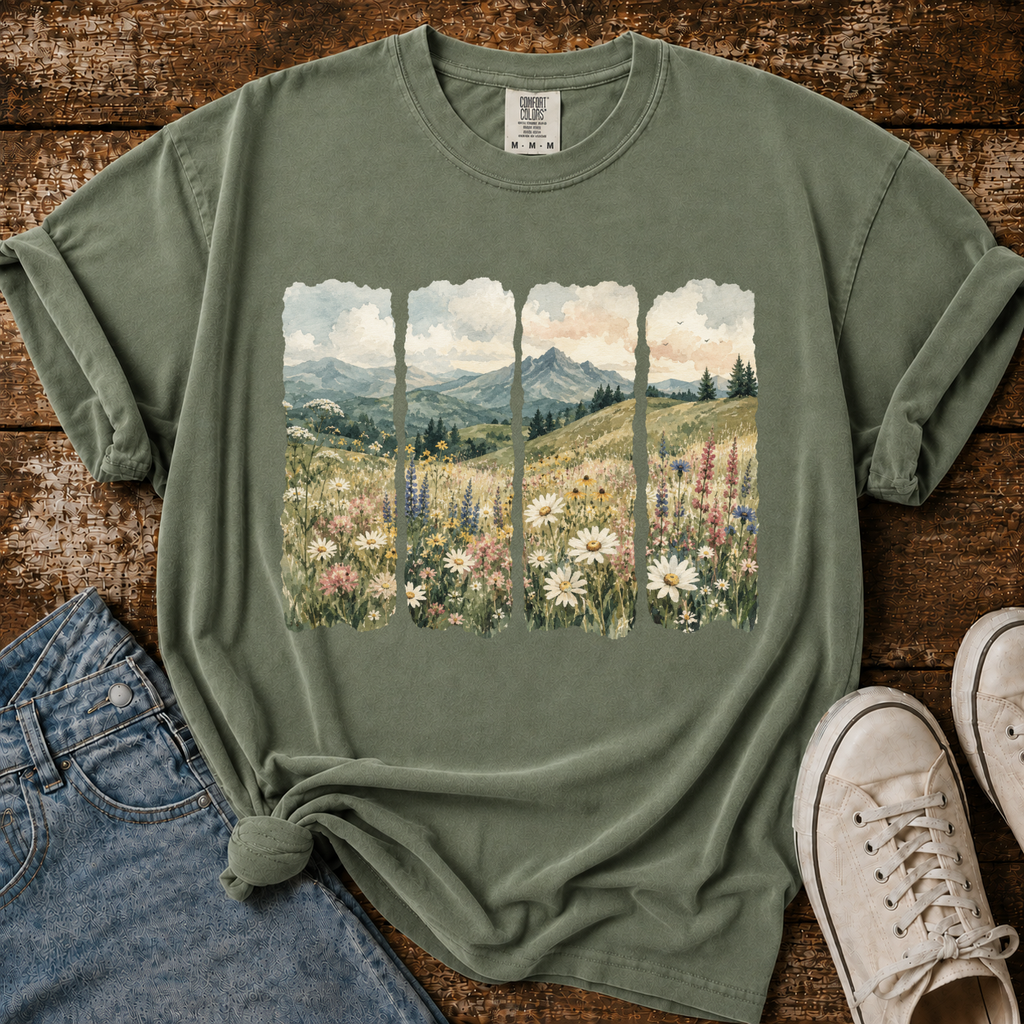 Wildflower Landscape Comfort Colors T-shirt