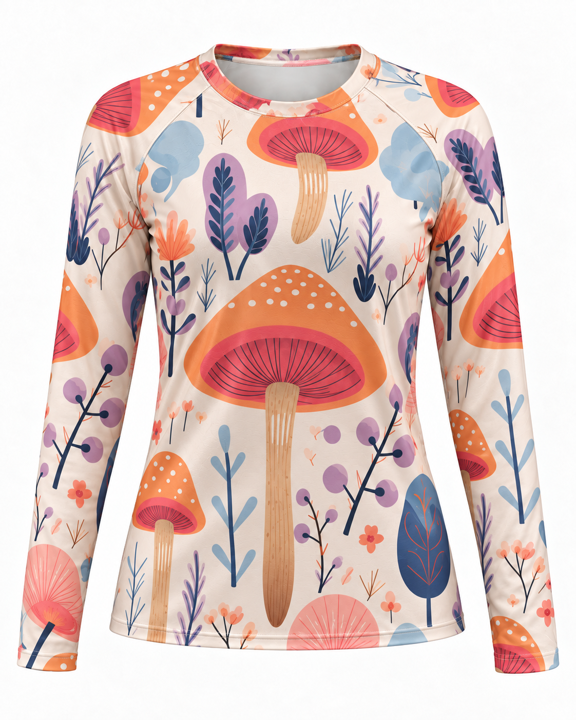 Woodland Mushrooms Women's Long-Sleeve Sun Shirt