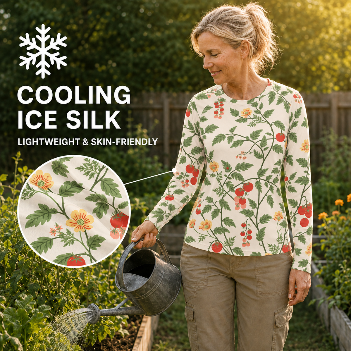Tomato Vine Women's Long-Sleeve Sun Shirt With Thumbholes
