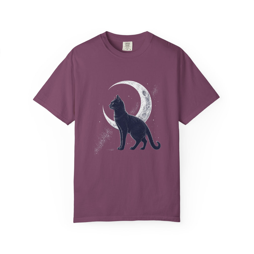 Black Cat and Moon Comfort Colors T-shirt