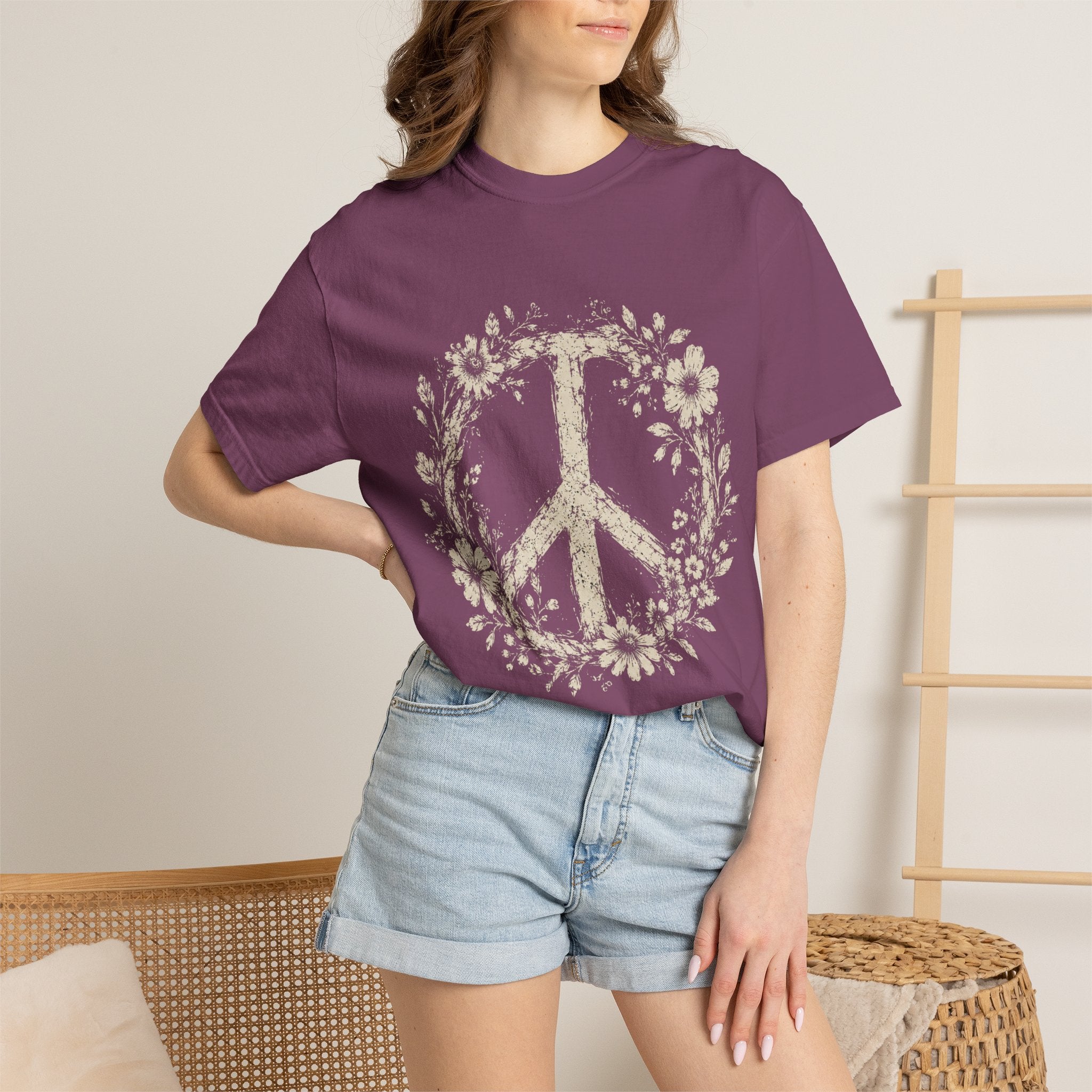 Floral Peace Comfort Colors T-shirt