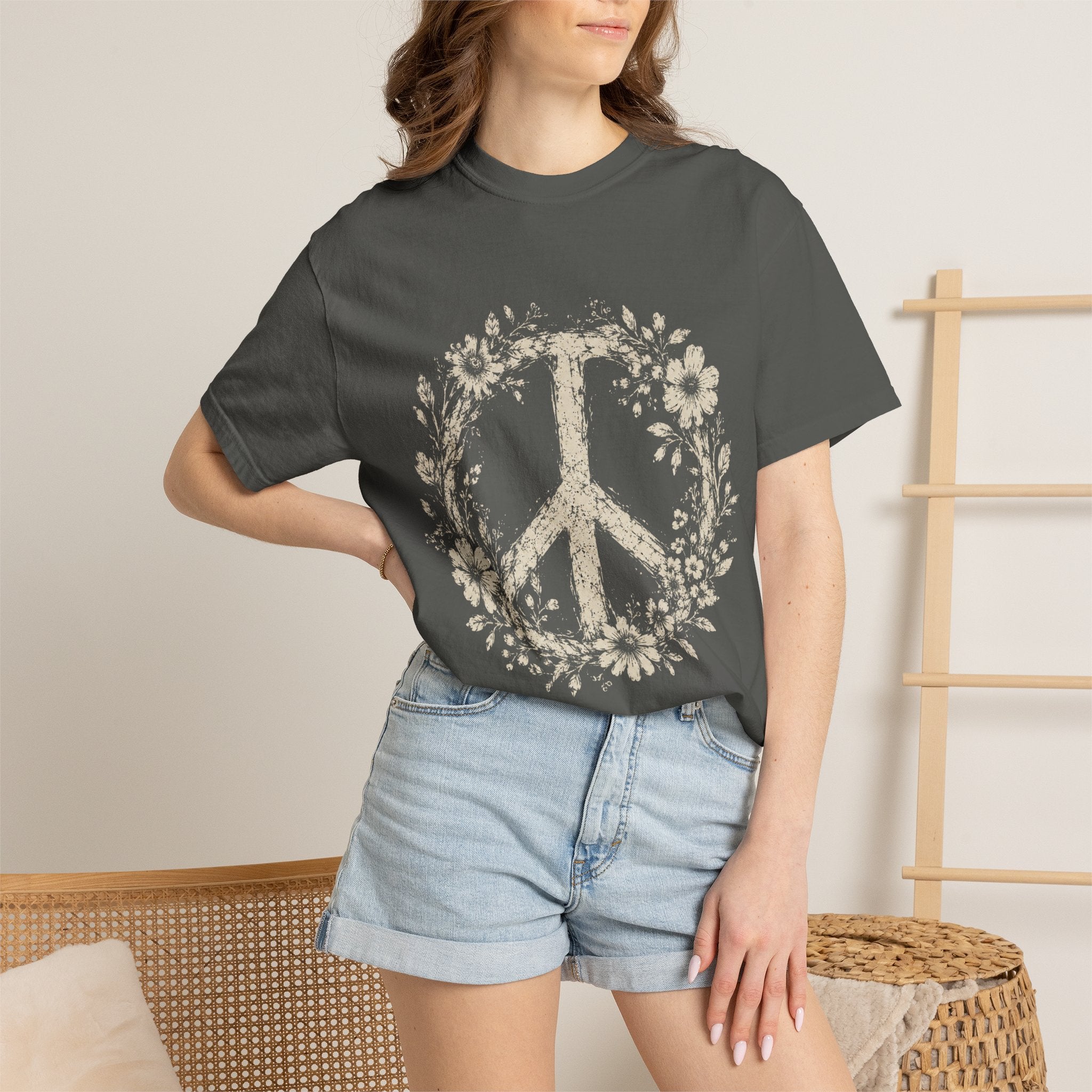 Floral Peace Comfort Colors T-shirt