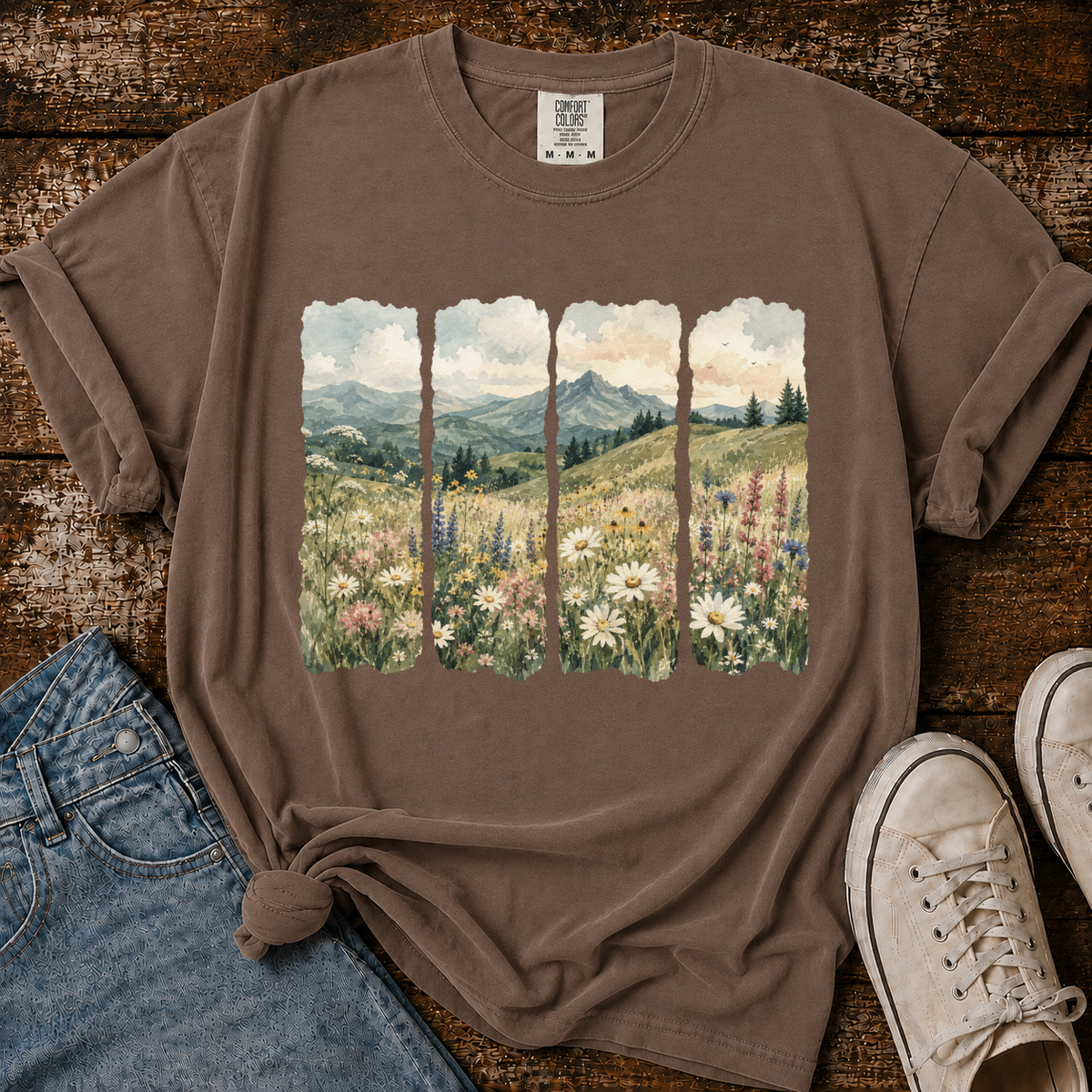 Wildflower Landscape Comfort Colors T-shirt
