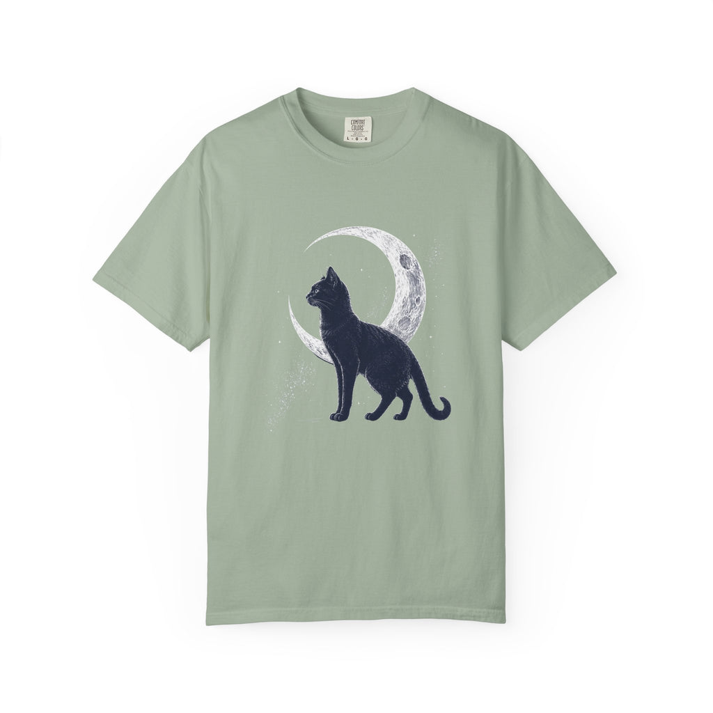 Black Cat and Moon Comfort Colors T-shirt