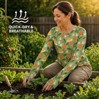 Garden Snail Meadow Women's Long-Sleeve Sun Shirt With Thumbholes