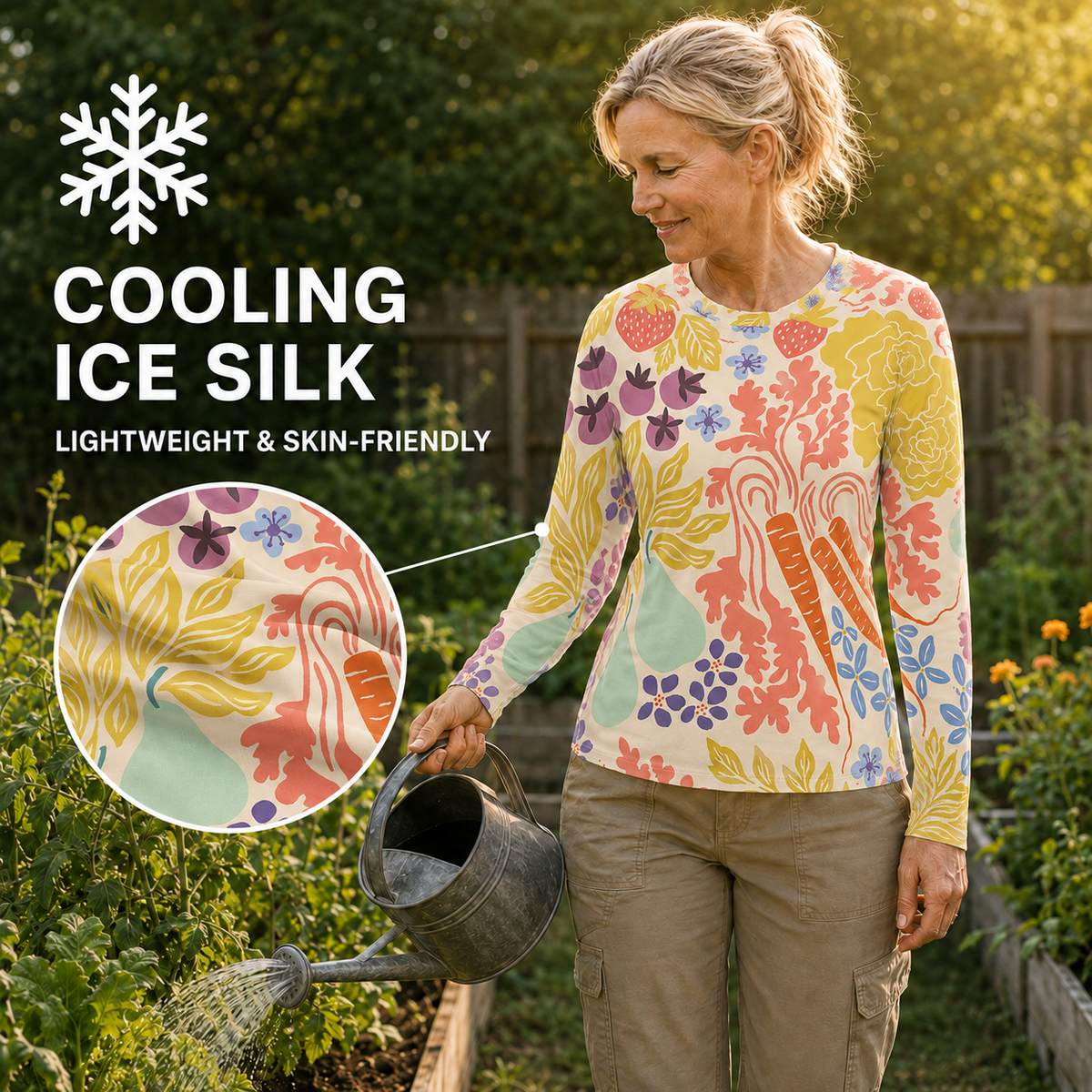 Garden Women's Long-Sleeve Sun Shirt With Thumbholes
