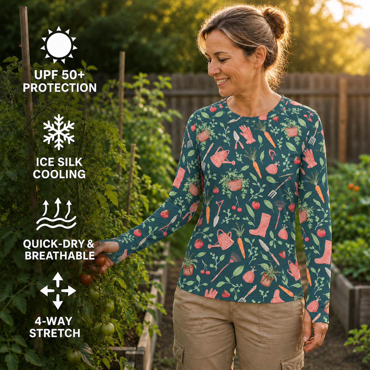 Garden Tools Women's Long-Sleeve Sun Shirt With Thumbholes