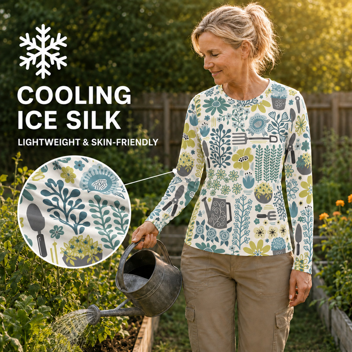 Botanical Garden Women's Long-Sleeve Sun Shirt With Thumbholes