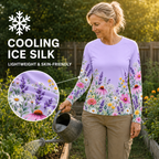 Lavender Garden Women's Long-Sleeve Sun Shirt With Thumbholes