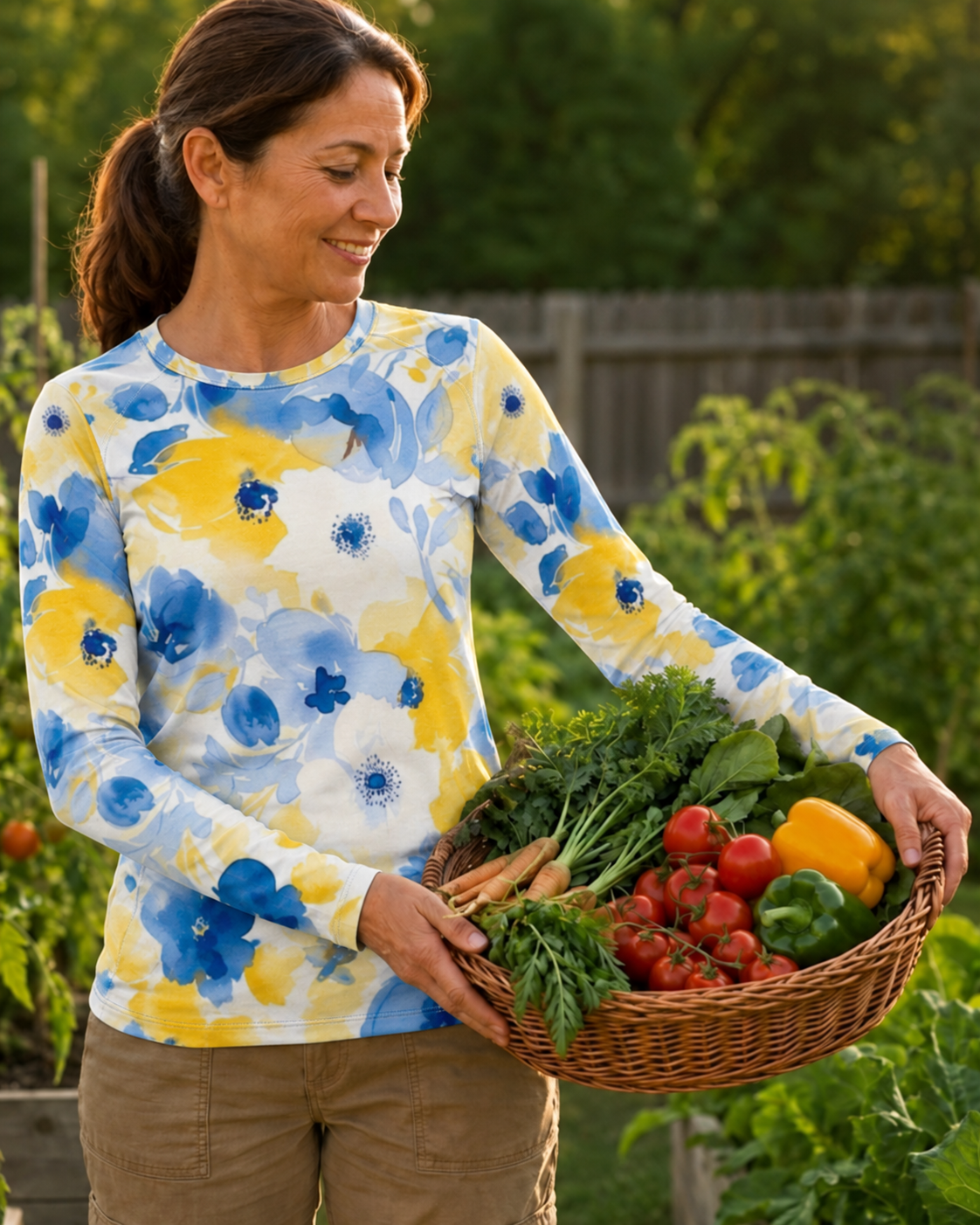 Sunshine Bloom Women's Long-Sleeve Sun Shirt With Thumbholes