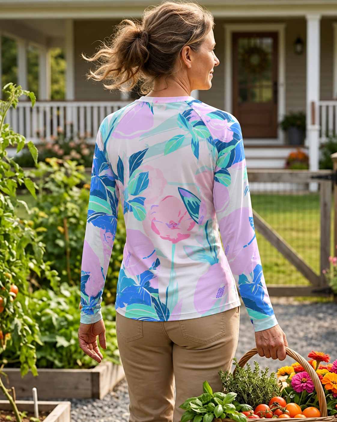 Tropical Bloom Women's Long-Sleeve Sun Shirt