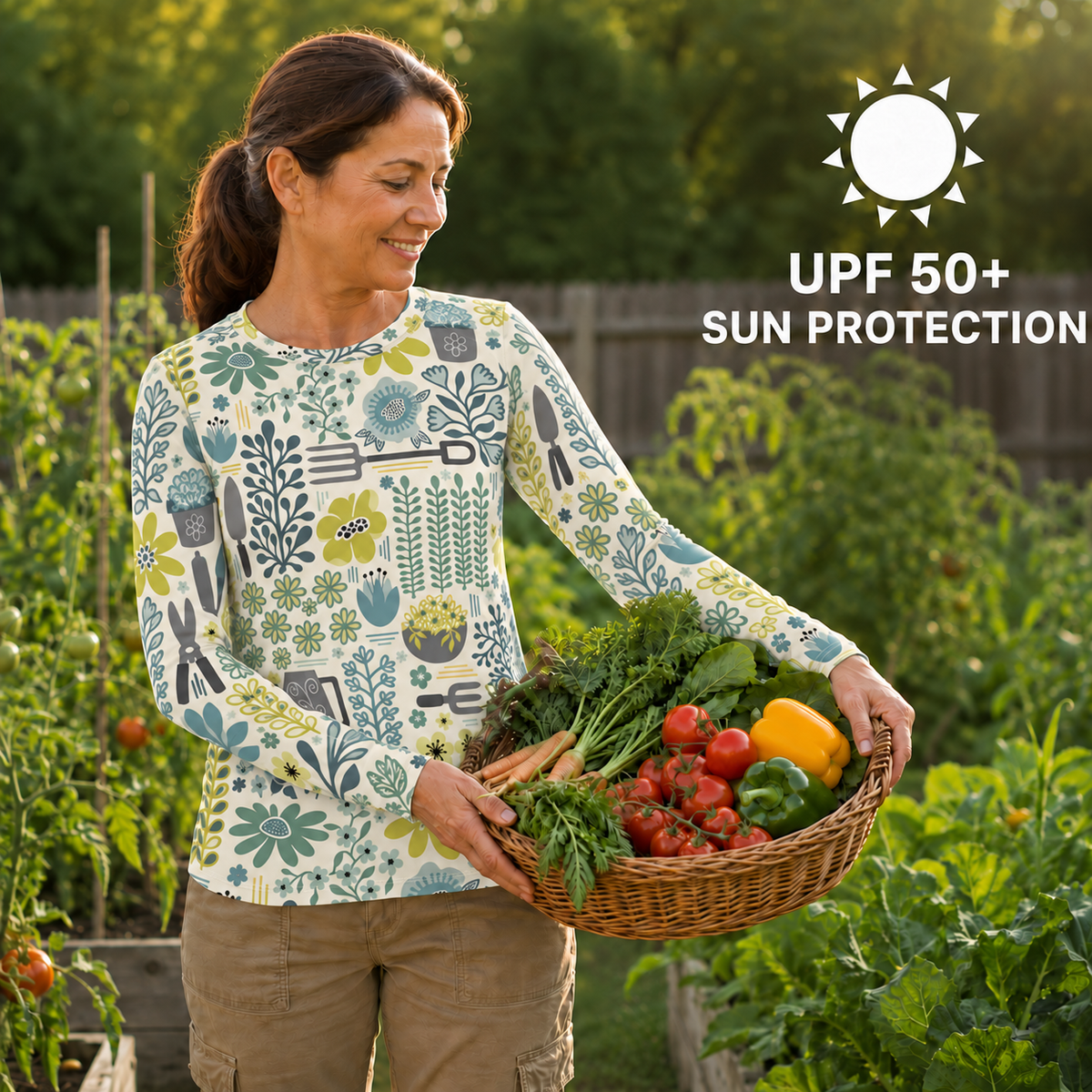 Botanical Garden Women's Long-Sleeve Sun Shirt With Thumbholes