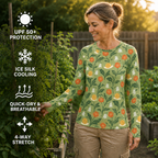 Garden Snail Meadow Women's Long-Sleeve Sun Shirt With Thumbholes