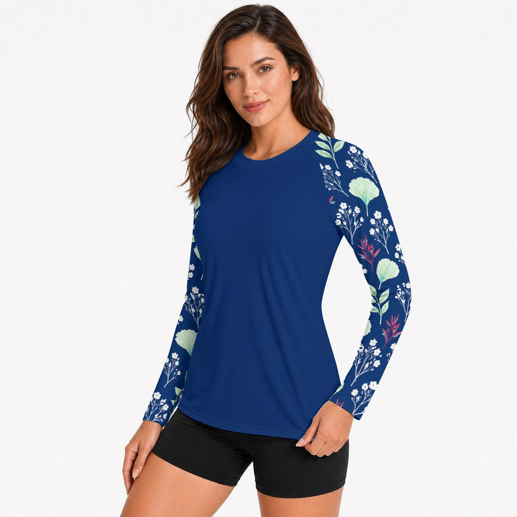 Navy Botanicals Women's Long-Sleeve Sun Shirt