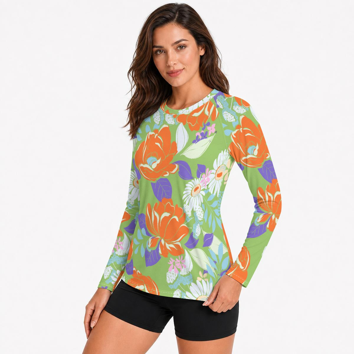 Citrus Bloom Women's Long-Sleeve Sun Shirt