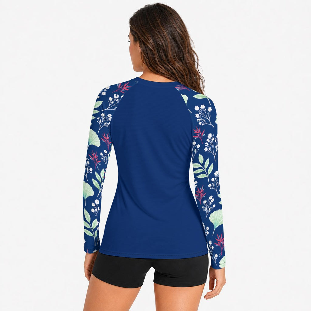 Navy Botanicals Women's Long-Sleeve Sun Shirt