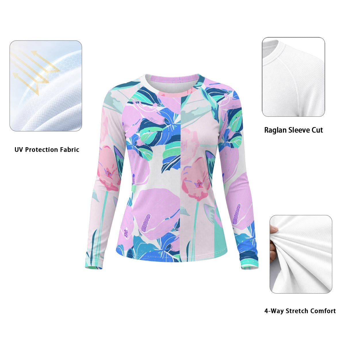 Tropical Bloom Women's Long-Sleeve Sun Shirt