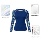 Navy Botanicals Women's Long-Sleeve Sun Shirt