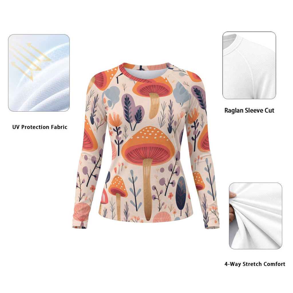 Woodland Mushrooms Women's Long-Sleeve Sun Shirt
